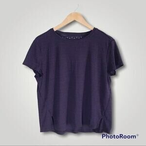 3/$20 Adidas Women's M/L Climachill Purple Striped Sheer Athletic Exercise Shirt